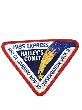 Vintage 1985 Halley's Comet Express Rio de Janeiro Patch Observation Deck B